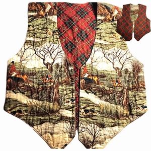Reversible Handmade Vintage Foxhunting Equestrian Vest Large XL UNISEX Men's